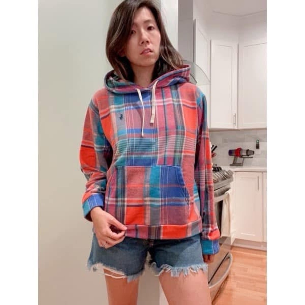 Ralph Lauren women Plaid Hooded Sweatshirt
